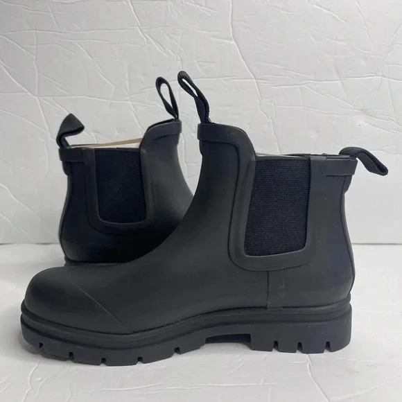 Everlane The Rainboot Women’s Size 5‎ Black Ankle Pull on Tab Bootie - Picture 4 of 11